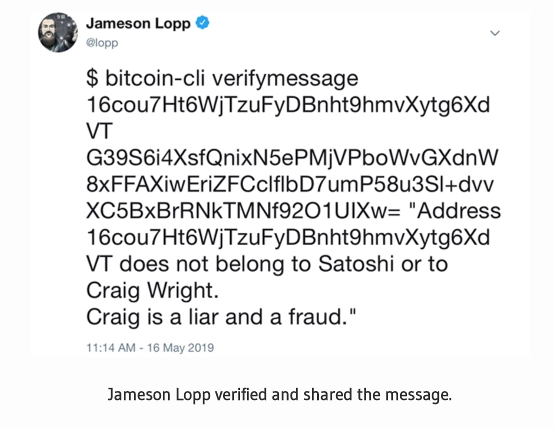 ‘Craig Is A Liar’ – Early Adopter Proves Ownership of Bitcoin Address Claimed By Craig Wright (#GotBitcoin?)