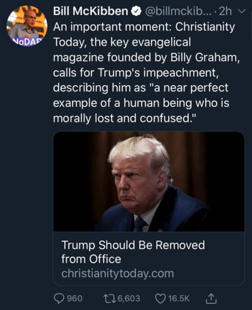 Christianity Today — Founded By Billy Graham — Calls For President Trump To Be Removed From Office