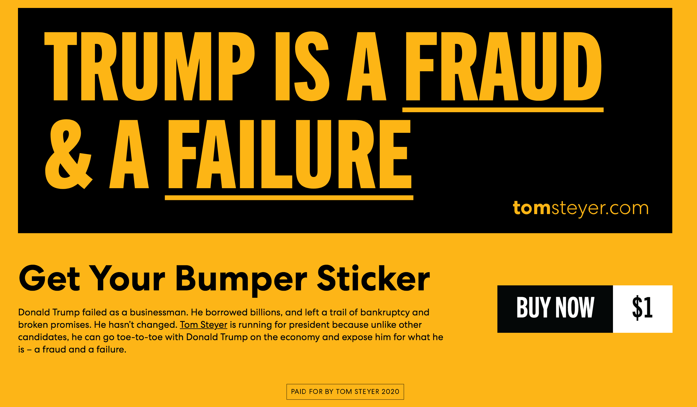 Steyer Buys Trump Slogan URL "Keep America Great" On Cyber Monday