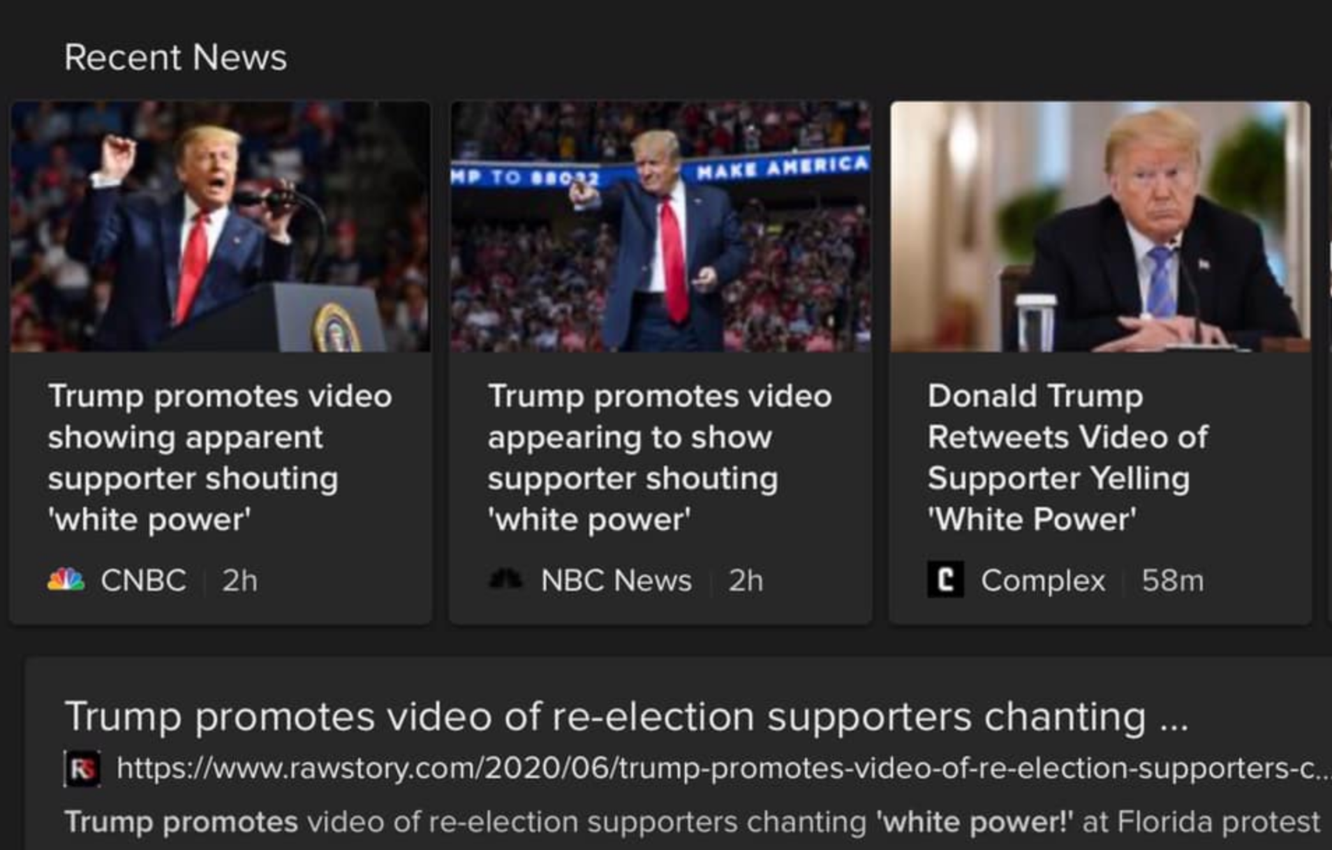 Trump Promotes Video Showing Apparent Supporter Shouting 'White Power'