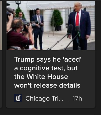 Trump Takes Cognitive Test And Can Identify A Rhino vs A Camel