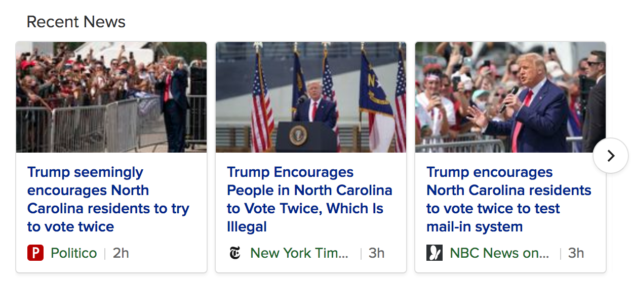 Donald Law And Order Trump Encourages People In North Carolina To Vote Twice, Which Is Illegal