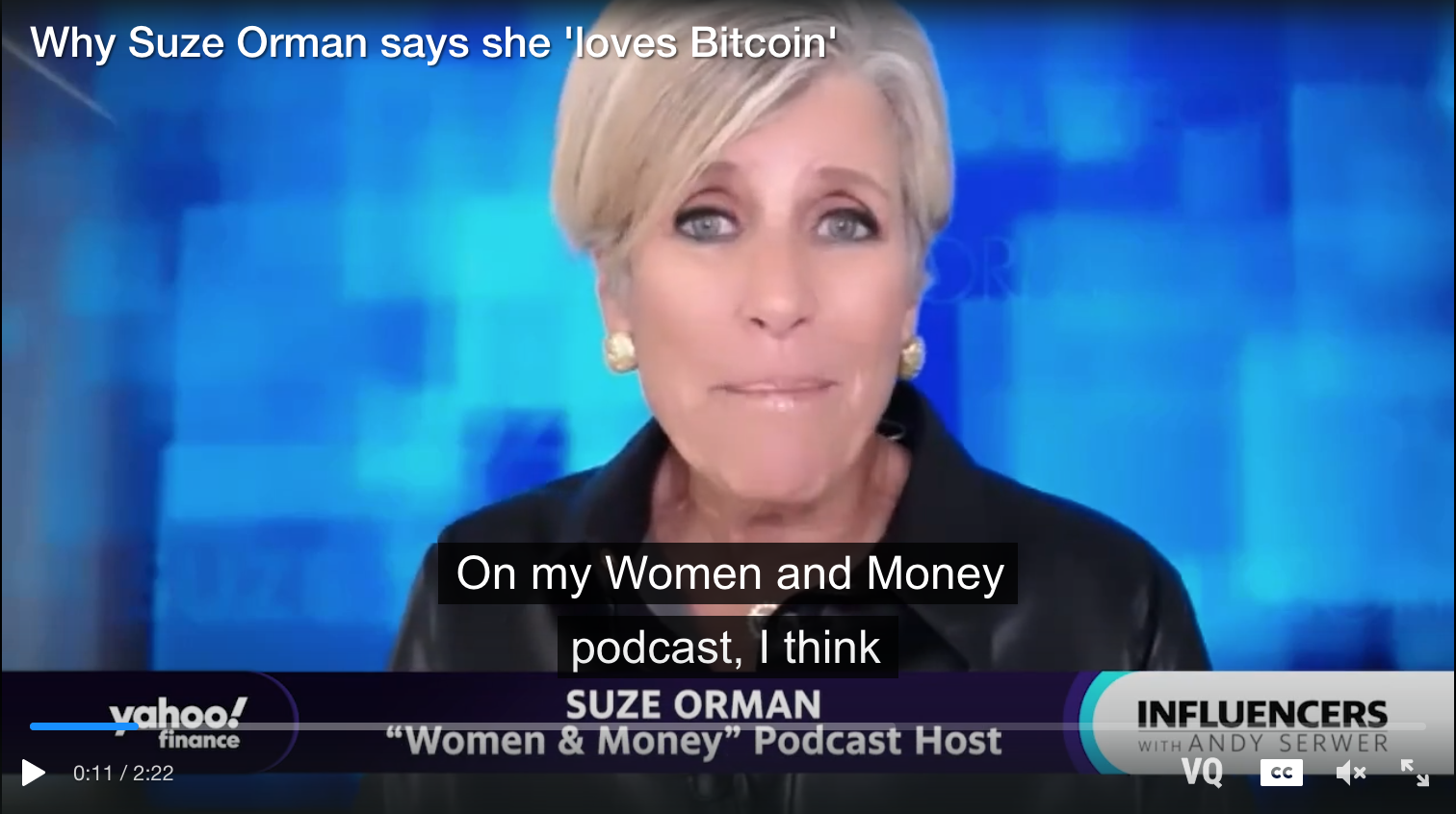 Suze Orman: 'I love Bitcoin'