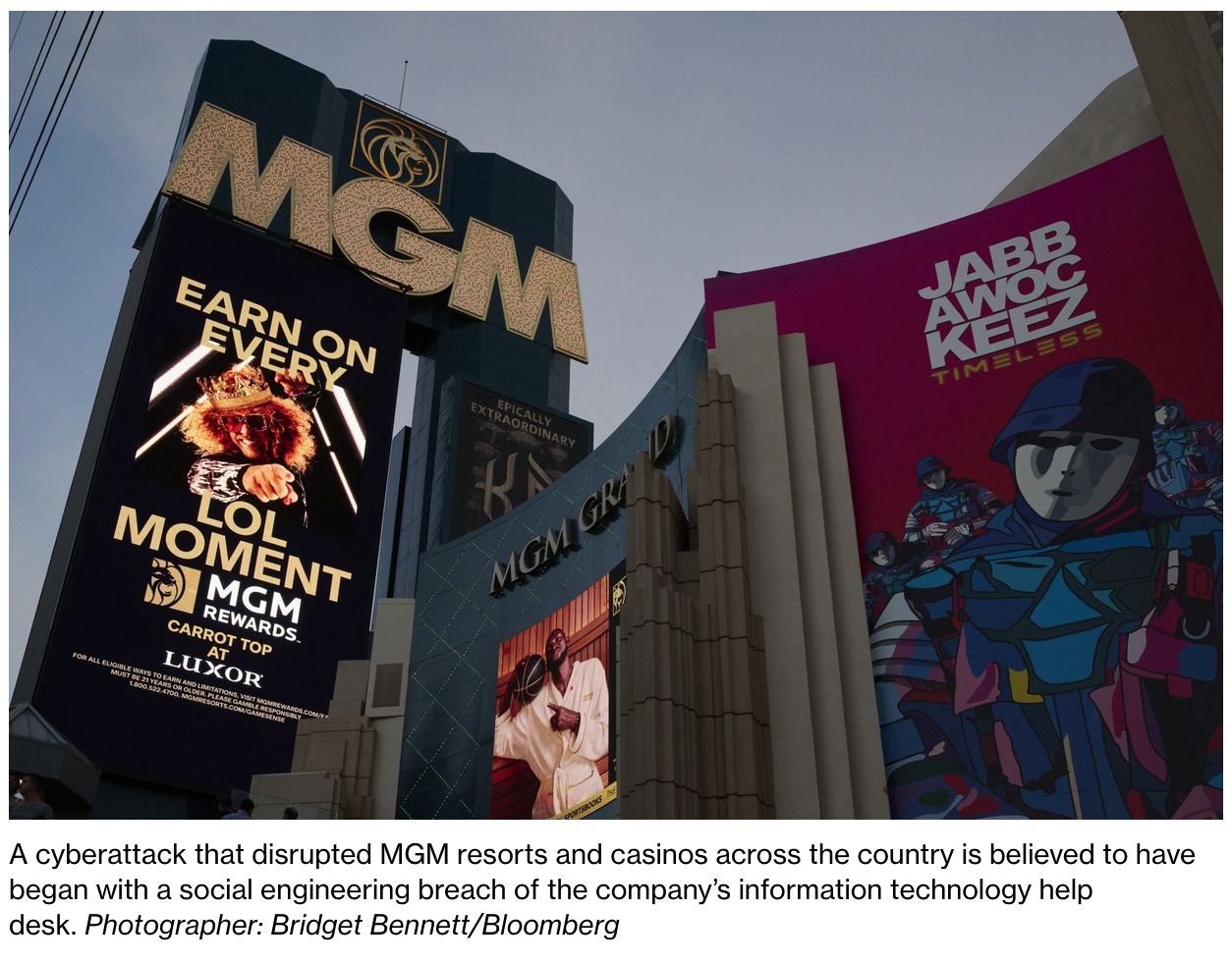 MGM Resorts Hackers Broke In After Tricking IT Service Desk
